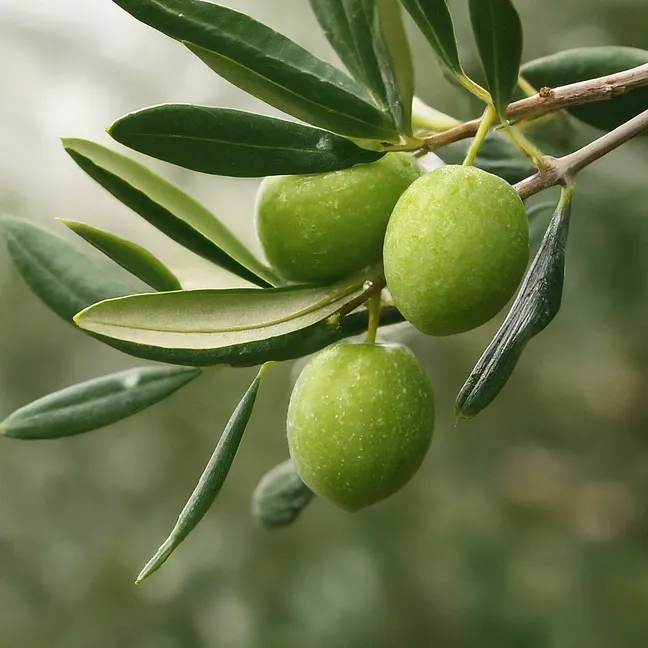 árboles de olivo con mangueras de riego