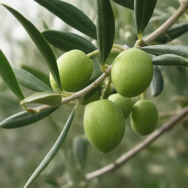 olivo con hojas verdes