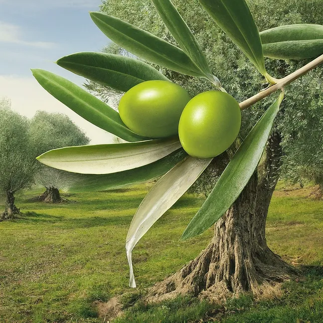 olivos con hojas verdes
