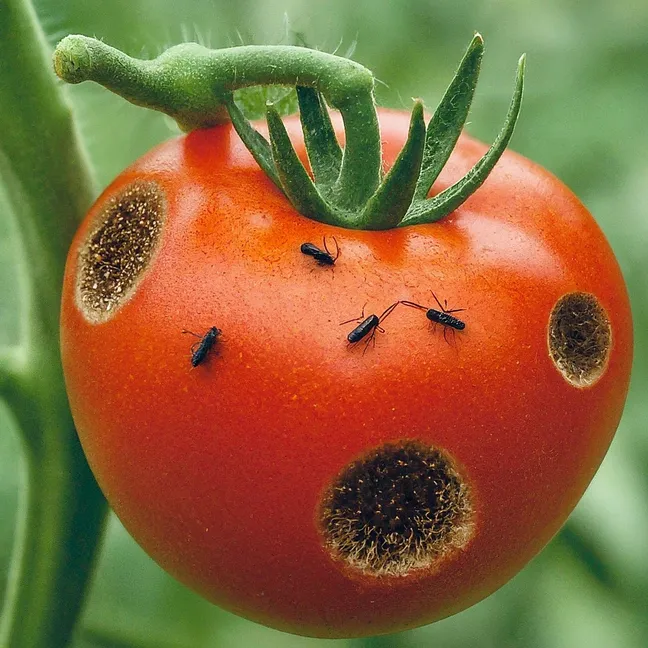 tomate con plagas